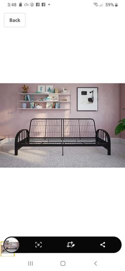 New in box full size metal bed frame futon