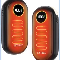Rechargeable Hand Warmers, Dual-Sided Electric Hand Warmers with LED Display & Flashlight, 4 Levels Fast Heat, Portable Handwarmers for Christmas, Hun