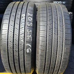 2 USED TIRES 205/55R16 MICHELIN DEFENDER  w/80% Thread  Both Installed and Balanced $100 ($50 each) 
