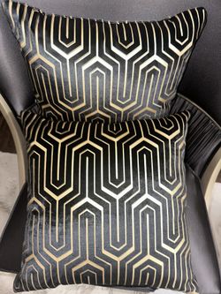 Black And Gold Abstract Pillows