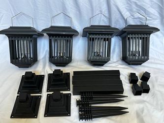 Brand New Solar Pathway Lights 4 Pack Black LED Marker Walkway Light