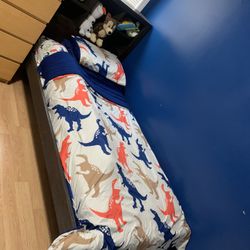 Twin size Wood  Bed Frame & Mattress 