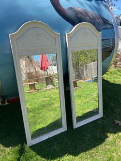 Large antique white lacquered mirrors