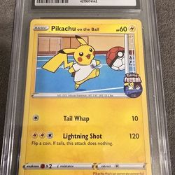 CGC 10 GEM MINT - Pikachu on the Ball 001/005 Futsal Soccer PROMO Pokemon Card