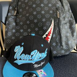 New with Tags Men’s Backpack Hat Cap Bundle