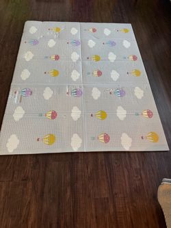 Foldable Baby Foam Play Mat – Hot Air Balloon & Cloud Pattern