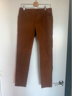 Lululemon ABC Utilitech Denim Pants Mens 30W 30L Camel Brown Slim Fit Trousers
