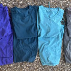 Bundle of 4 pairs of Scrub Sets Cherokee Infinity - Tops Small, Bottoms Xs/Small