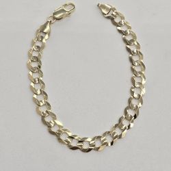 10kt Real Gold Solid Cuban Curb Bracelet 8.4 mm 