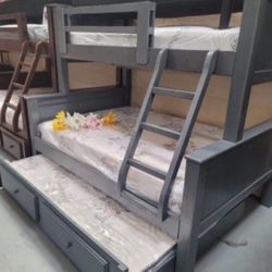 Bunk Beds Twin Full Full Pinewood Colors ******Literas Madera 100%*****