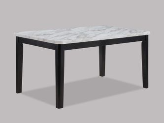 Pascal White/Black Faux Marble Dining Table