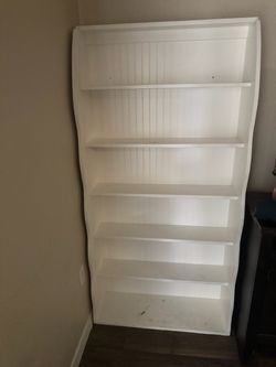 White book shelf