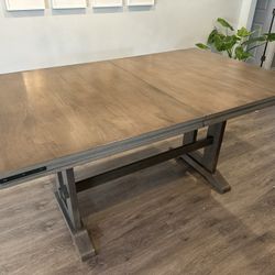 Dining Room Table - Hudson Gray Extendable Trestle Dining Table