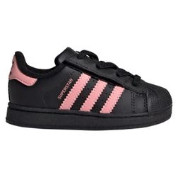 Adidas Superstar Kids Sneakers Black Pink size 12c