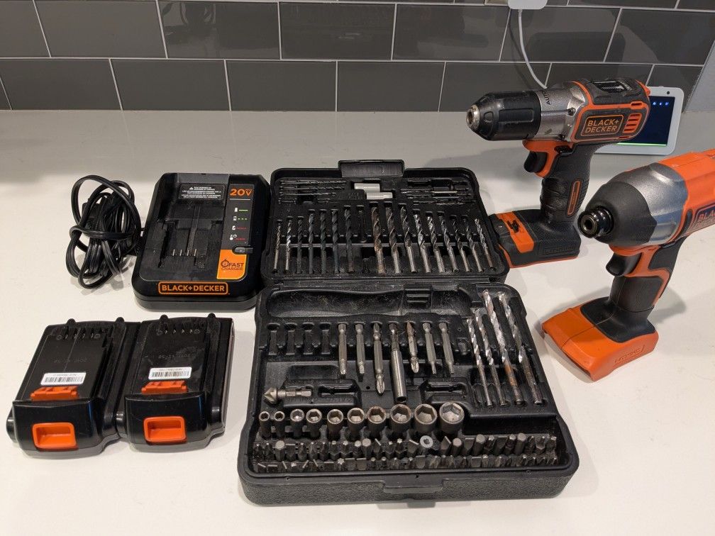BLACK+DECKER 20-Volt MAX Lithium-Ion Cordless Drill & Impact Driver with Autosense Technology