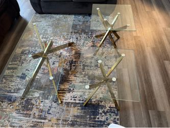 Glass Coffee table and end tables