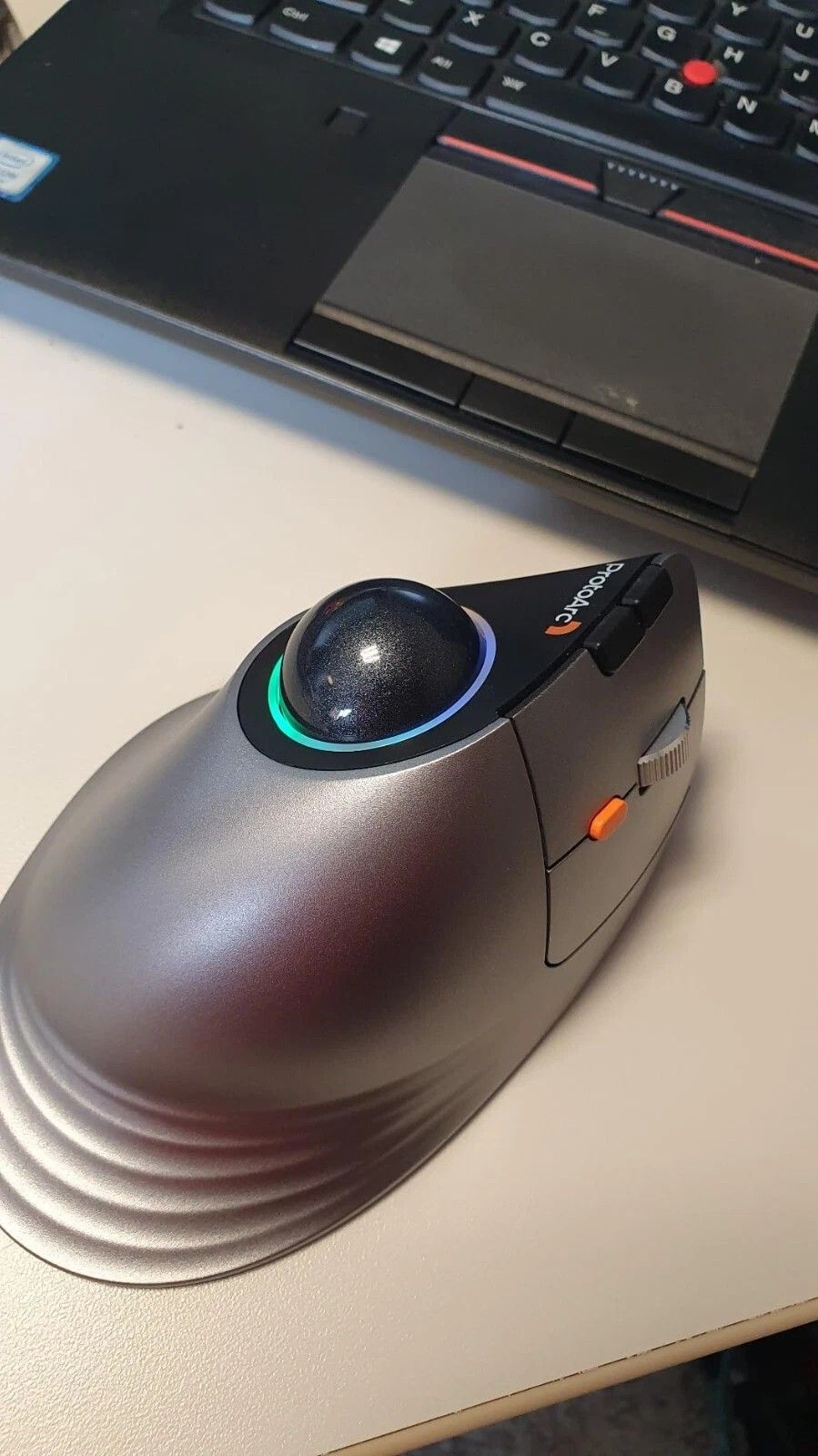 ProtoArc Vertical Wireless Trackball Mouse, EM05 RGB Bluetooth Ergonomic Rollerb