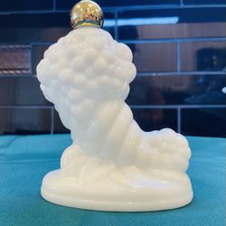 Vintage Milk Glass Cornucopia Decanter
