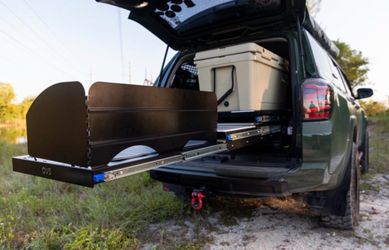 New OVS Camp Cargo Box Kitchen With Slide Out Sink, Cooking Shelf and Work Station