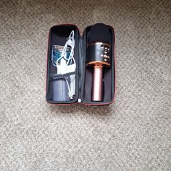 Wireless Karaoke Microphone, USB Charging Case, Handheld, Pink/Black