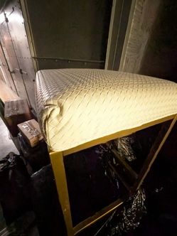 4 White and gold counter stools