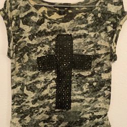 Camo Cross Top