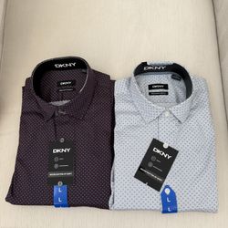DKNY MENS WOVEN Button Up Shirt size L