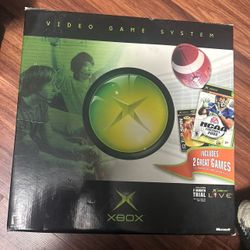 Original Xbox with Wires and Controller