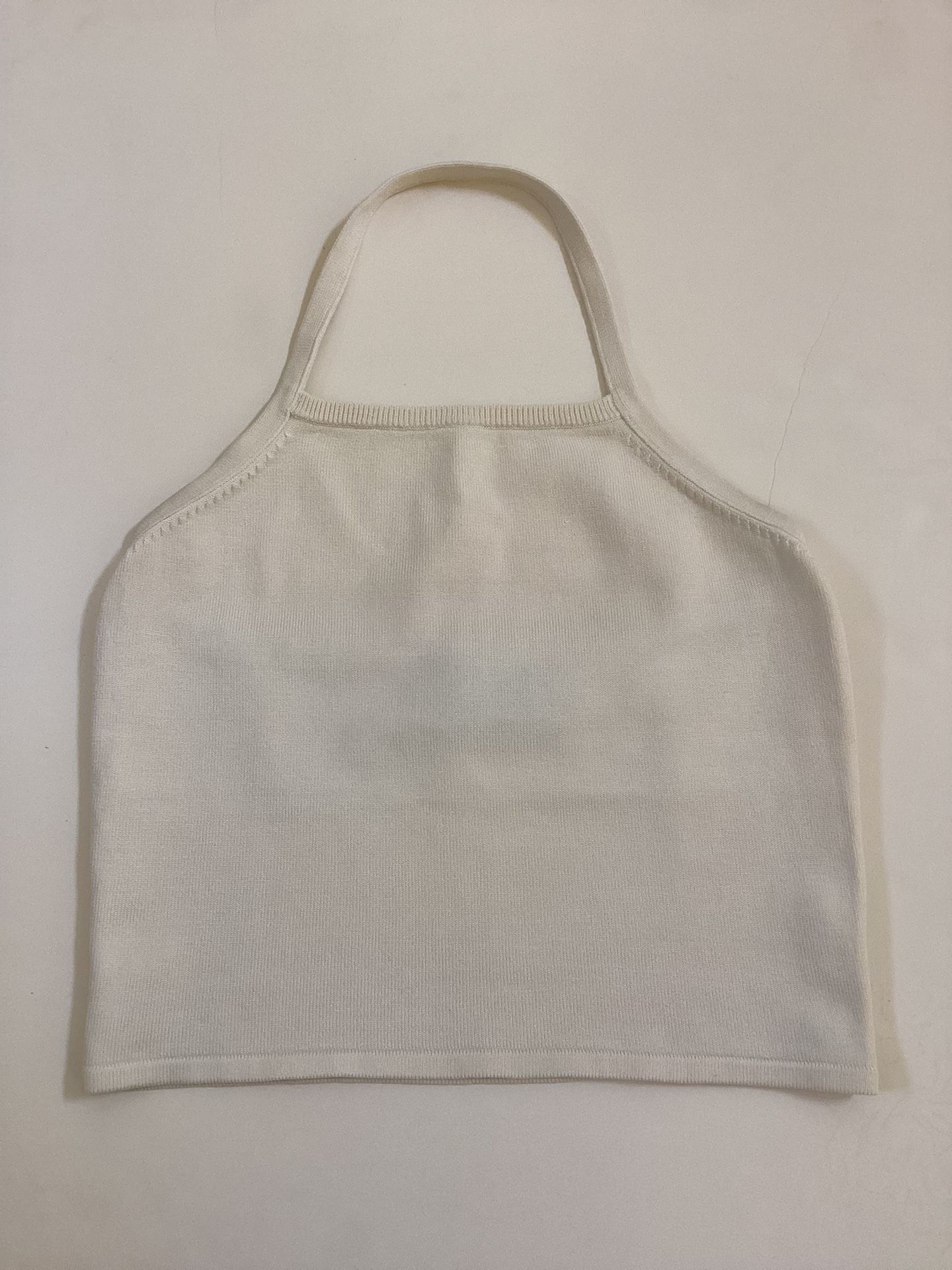 Armani Exchange Ivory Halter Top, 87% Silk, Size S