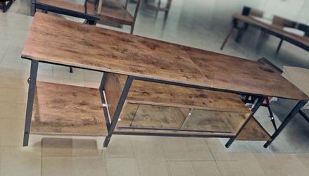 New Industrial Wood and Metal TV Console stand