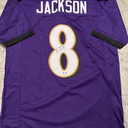 Lamar Jackson Signed/Autographed Custom Jersey Baltimore Ravens Purple COA