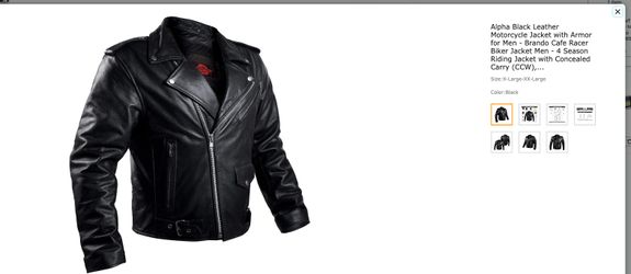 


Alpha Black Leather Motor Ycle Jacket. Size XL