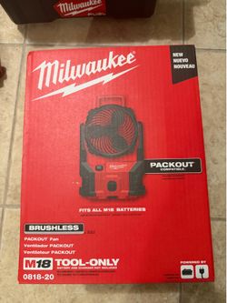 New Milwaukee M18 Brushless Packout Fan (0818-20)