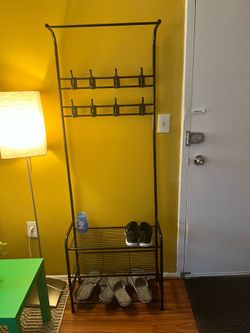 Coat and Shoe Rack - Black