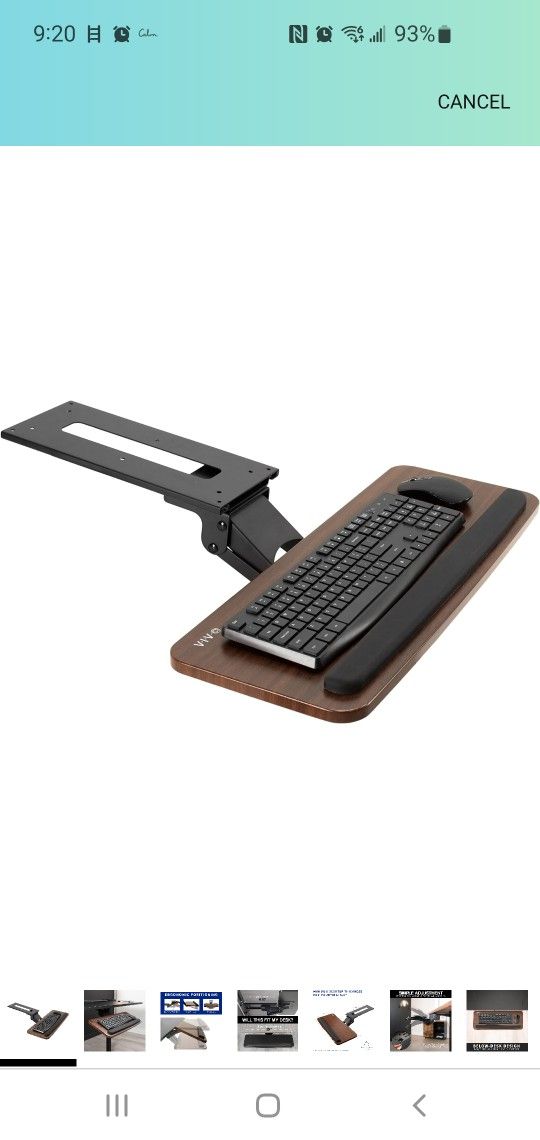Computer Keyboard & Mouse Underdesk Tray