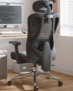 HBADA P3 Ergonomic Office Chair — 2D Lumbar + Headrest, 145° Tilt (Open Box)