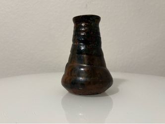 Small Raku Pottery Vase Signed