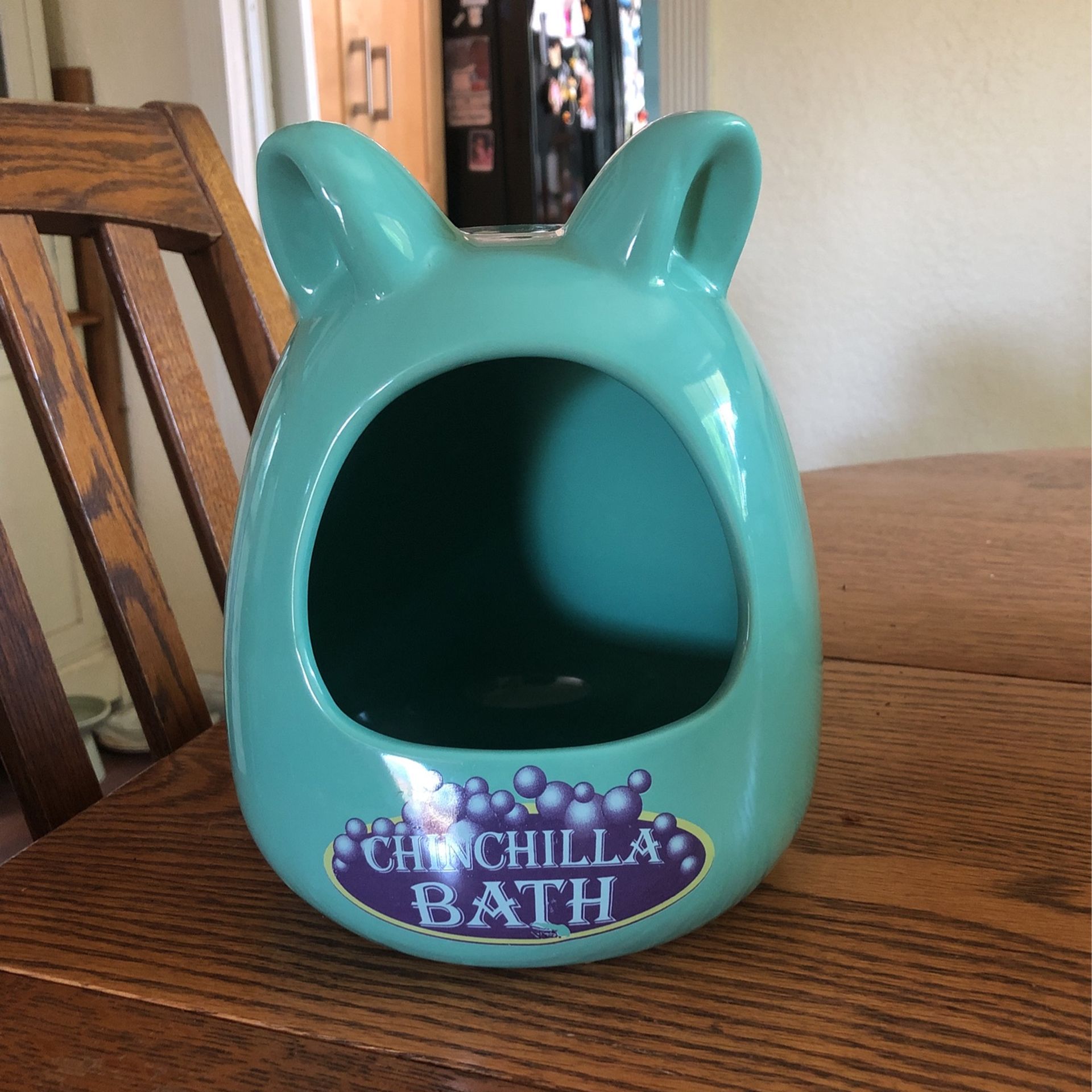 Chinchilla Bath Ceramic Teal Blue Large