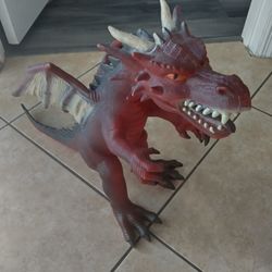Toys R Us Maidenhead T1858 Giant Red Dragon Dinosaur 18” Large Rubber Figure.