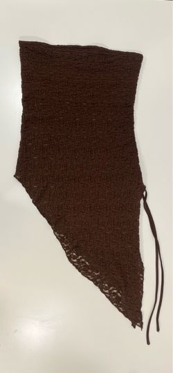 Brown Asymmetrical Knit Top – Size L