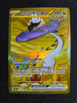 Raging Bolt ex Pokémon Card 218/162 Gold Hyper Rare