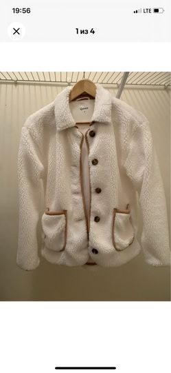 Quince Women's White Beige Button Jacket, Size S