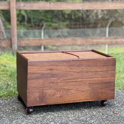 Small Mid Century Rolling Storage Compartment- Cabinet 