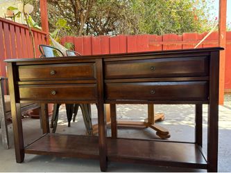 Pier 1: Console or Sideboard (dark wood)