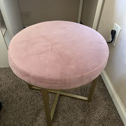 Pink and Gold Vanity Stool
