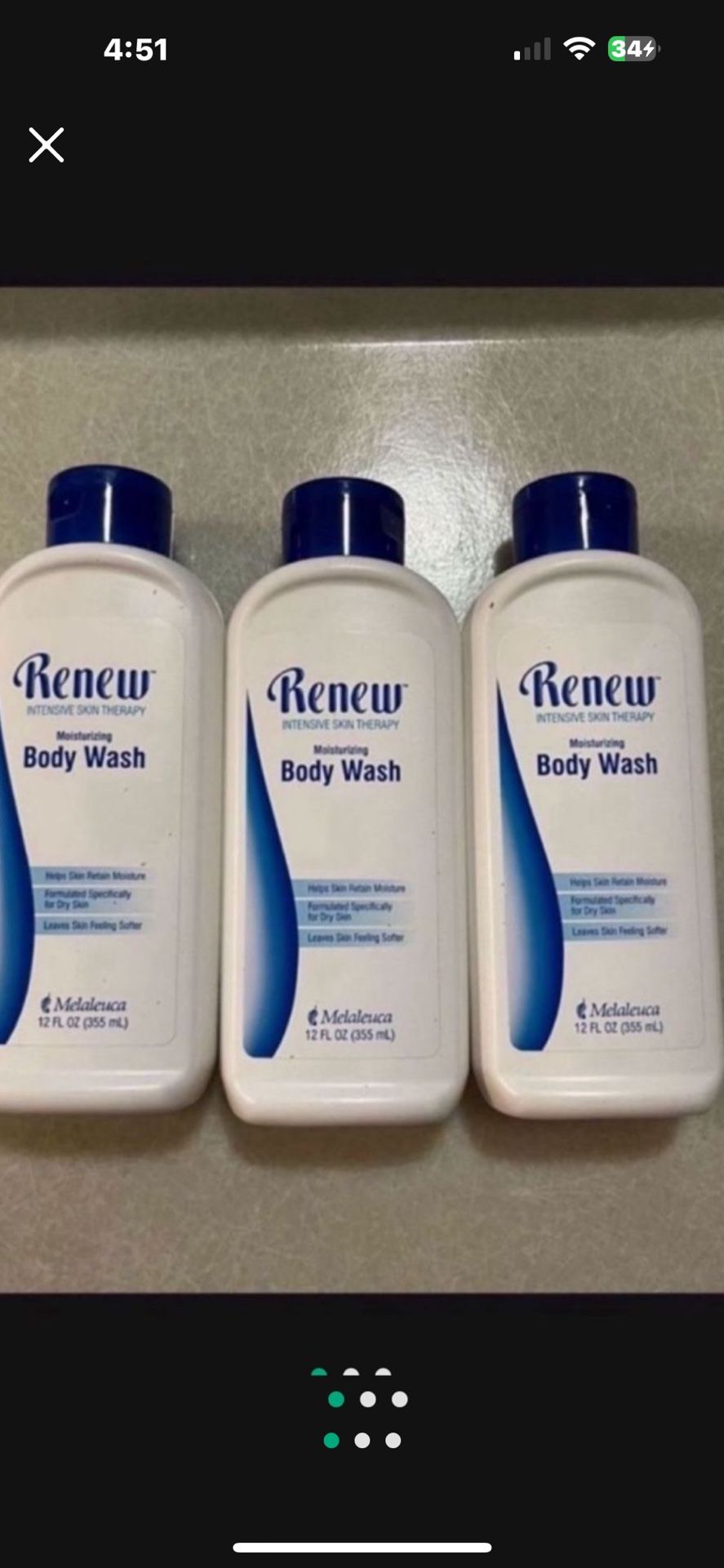 AZ. RENEW BODY WASH. MELELEUCA. 12 OZ. $15.00  EACH. SET PRICE. 