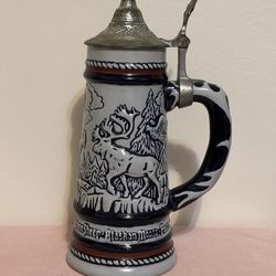 Vintage Avon Beer Stein with Pewter Lid 1976 Collectible Beer Stein