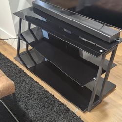 Black Glass TV Stand 