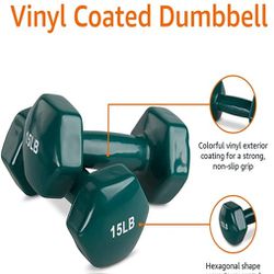 Amazon Basics Vinyl Coated Hand Weight Dumbbell Pair, Set of 2

