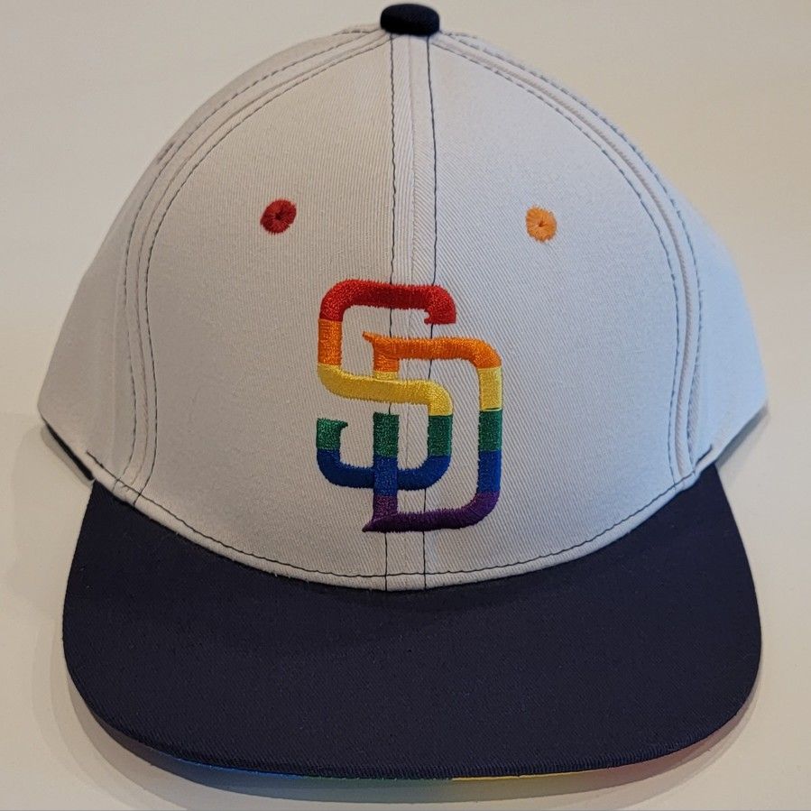 San Diego Padres Pride Night LGBTQ Theme Game Hat Snap Back RAINBOW New!